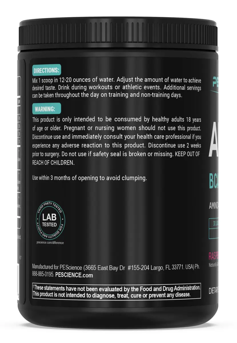 PEScience Amino IV BCAA & EAA Powder, Raspberry Grape | Complete Amino Acid & Electrolyte Support for Muscle Recovery - view 9