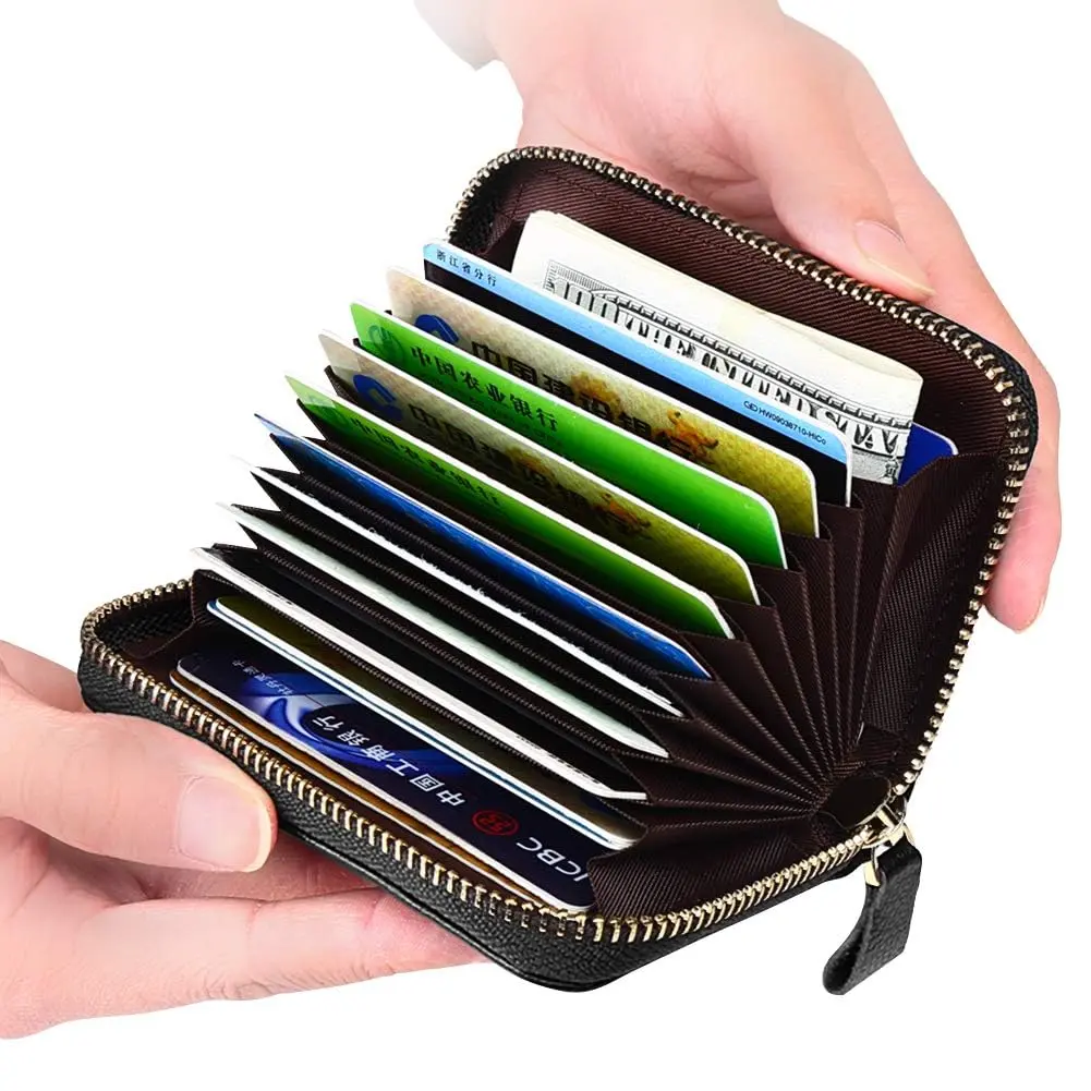 LAORENTOU Men Wallet Genuine Leather Card Holder for Men | Slim, Full-Grain Cowhide, RFID-Blocking (Black) - view 4