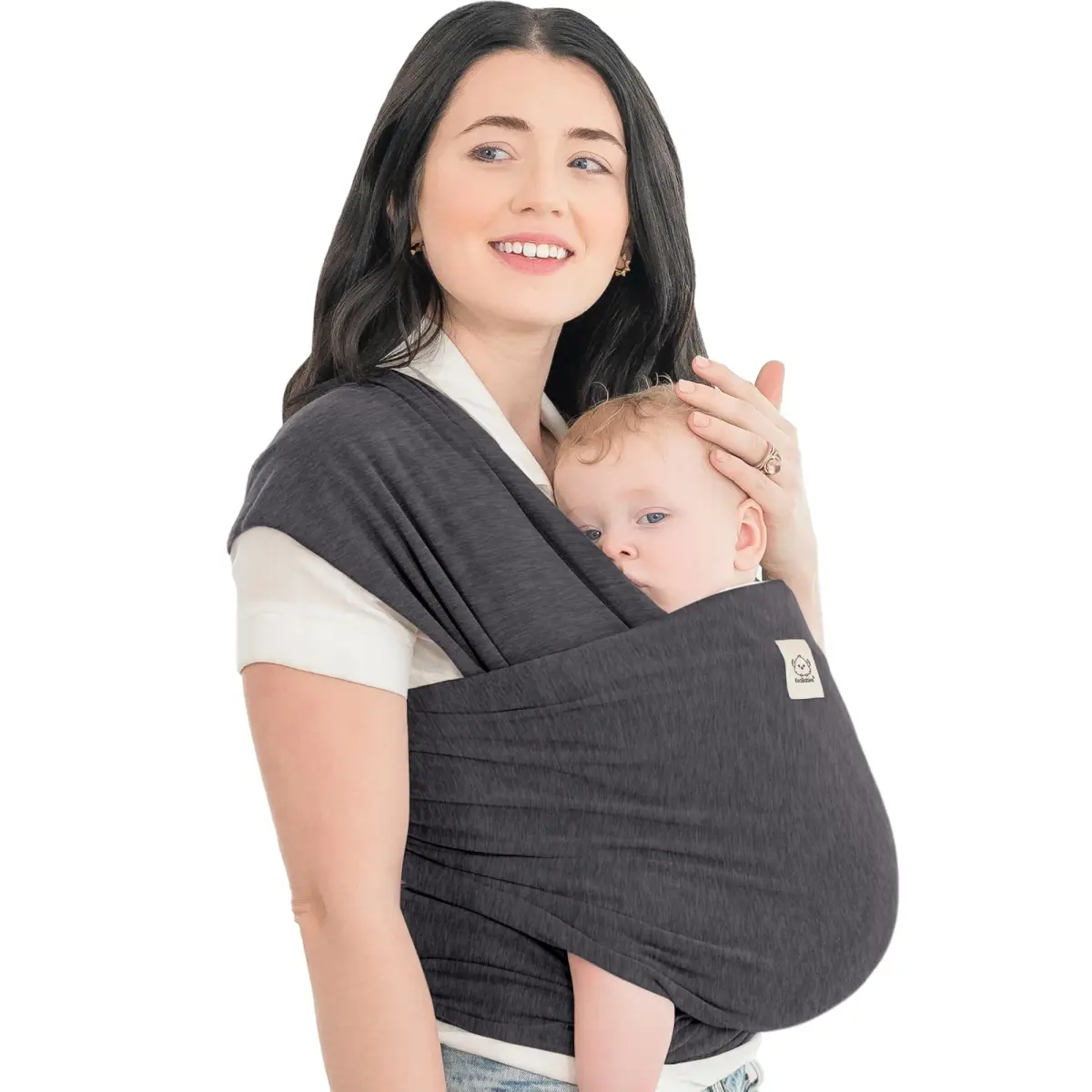 KeaBabies Original Baby Wrap Carrier - Mystic Gray, One Size | IHDI Certified, Breathable Fabric - main product image