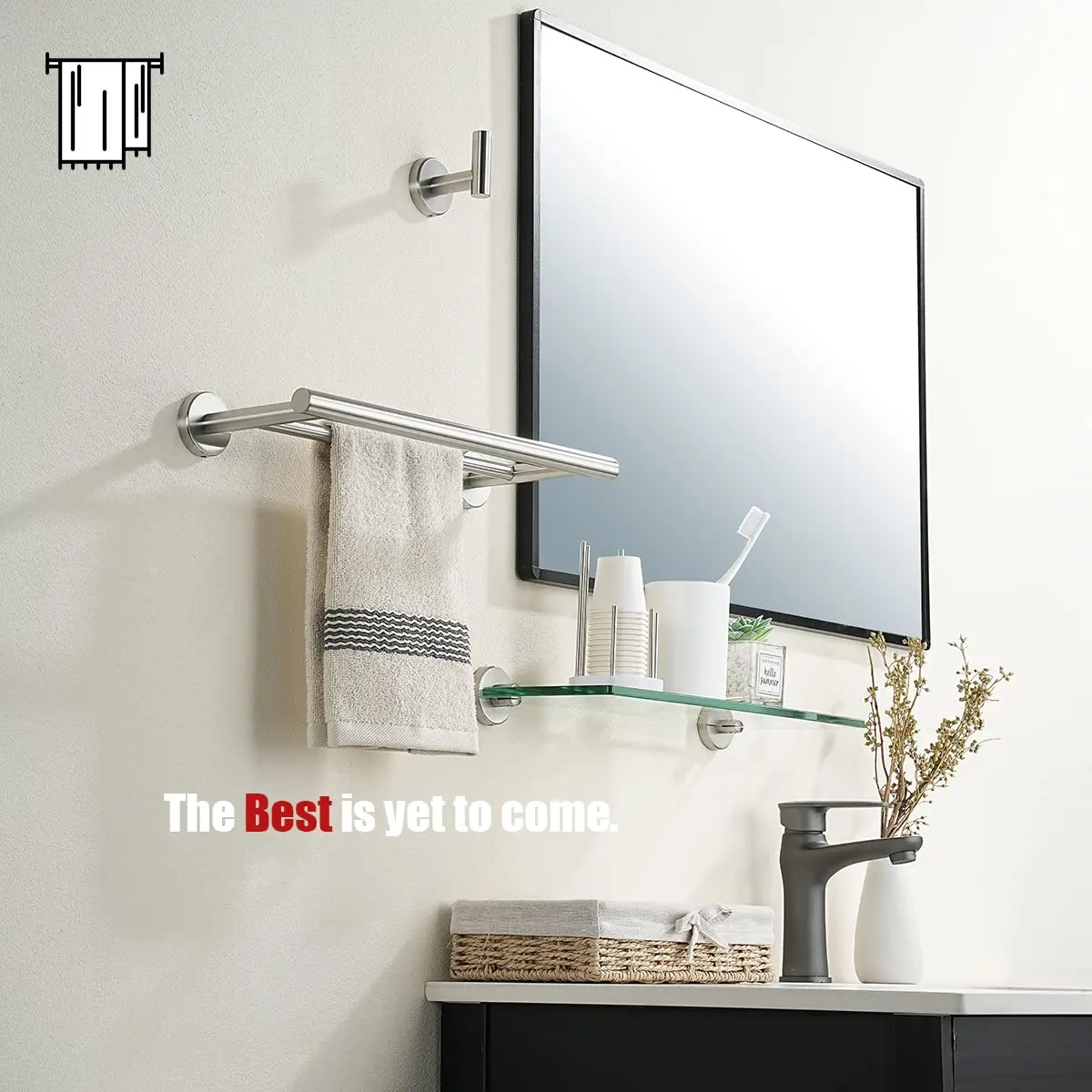 JQK Double Towel Bar 30cm (12 Inch Usable) Brushed Stainless Steel | Rust-Proof Wall Mount for Bathrooms - view 4