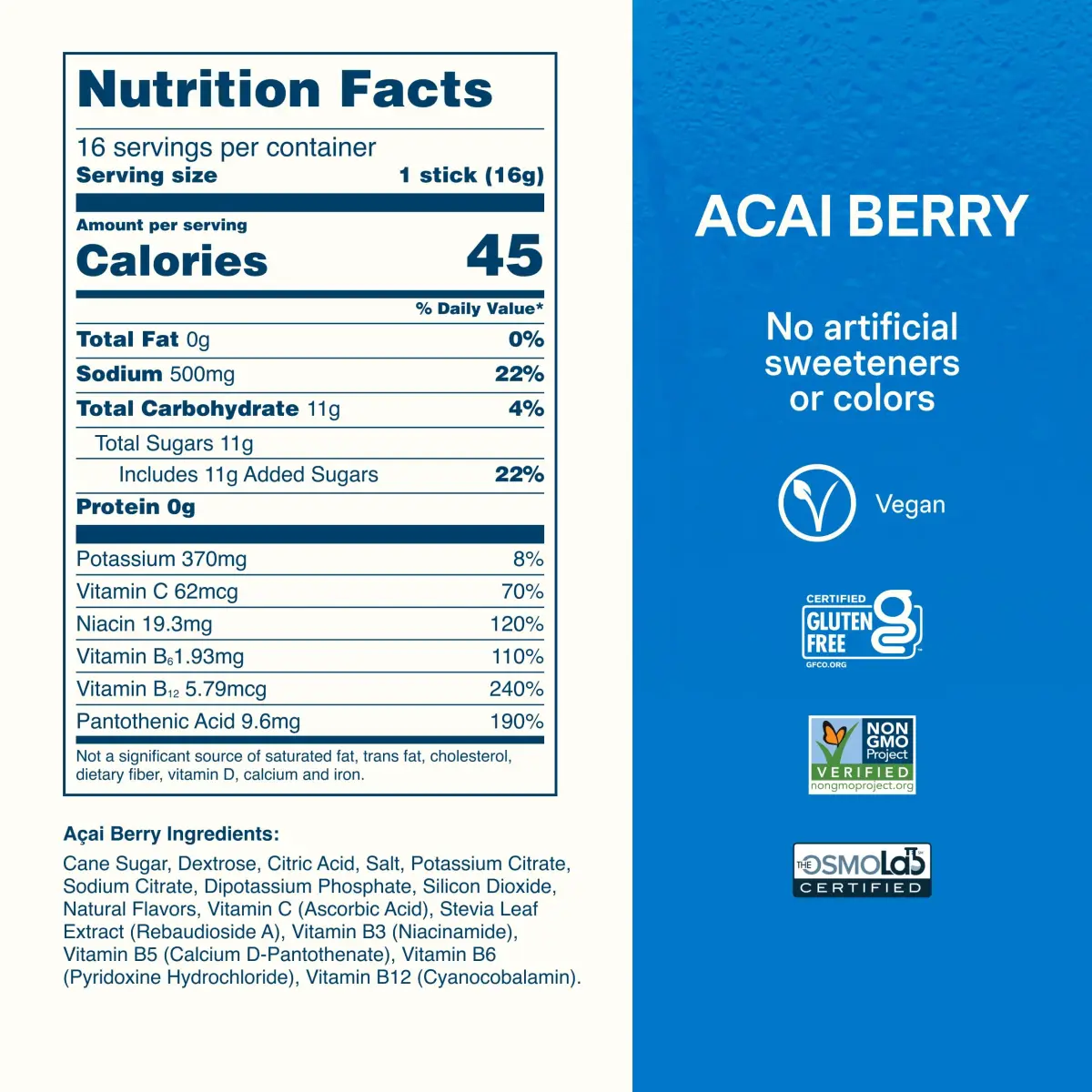 Liquid I.V. Hydration Multiplier Electrolyte Drink Mix, Acai Berry 16 Count | Clinically Tested Hydration Faster Than Water - view 7