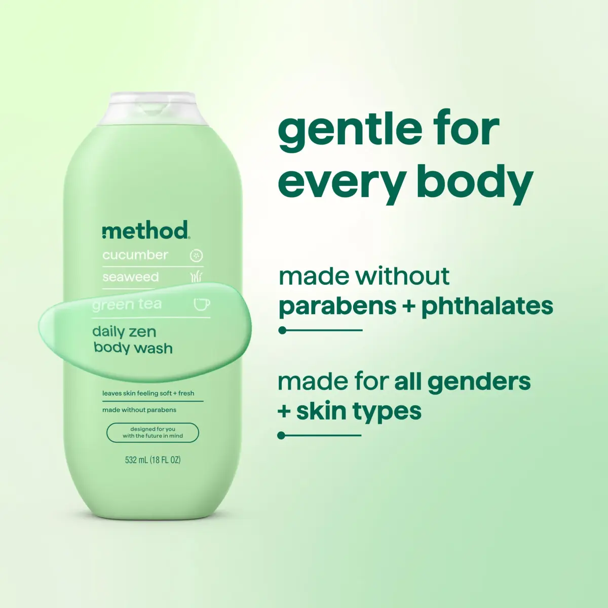 method Daily Zen Body Wash | 18 fl oz (532ml) Pack of 6 | Hydrating & Moisturizing for All Skin Types - view 6