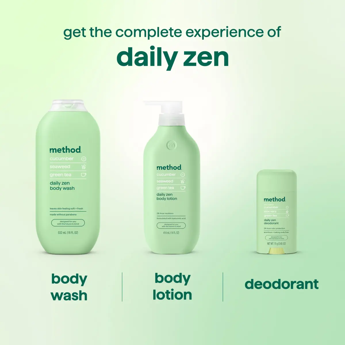 method Daily Zen Body Wash | 18 fl oz (532ml) Pack of 6 | Hydrating & Moisturizing for All Skin Types - view 8