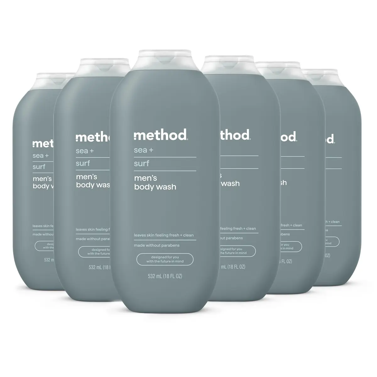 method Men’s Body Wash Sea + Surf 108 fl oz (3.2 L) | Gentle Daily Cleanse for All Skin Types - main product image
