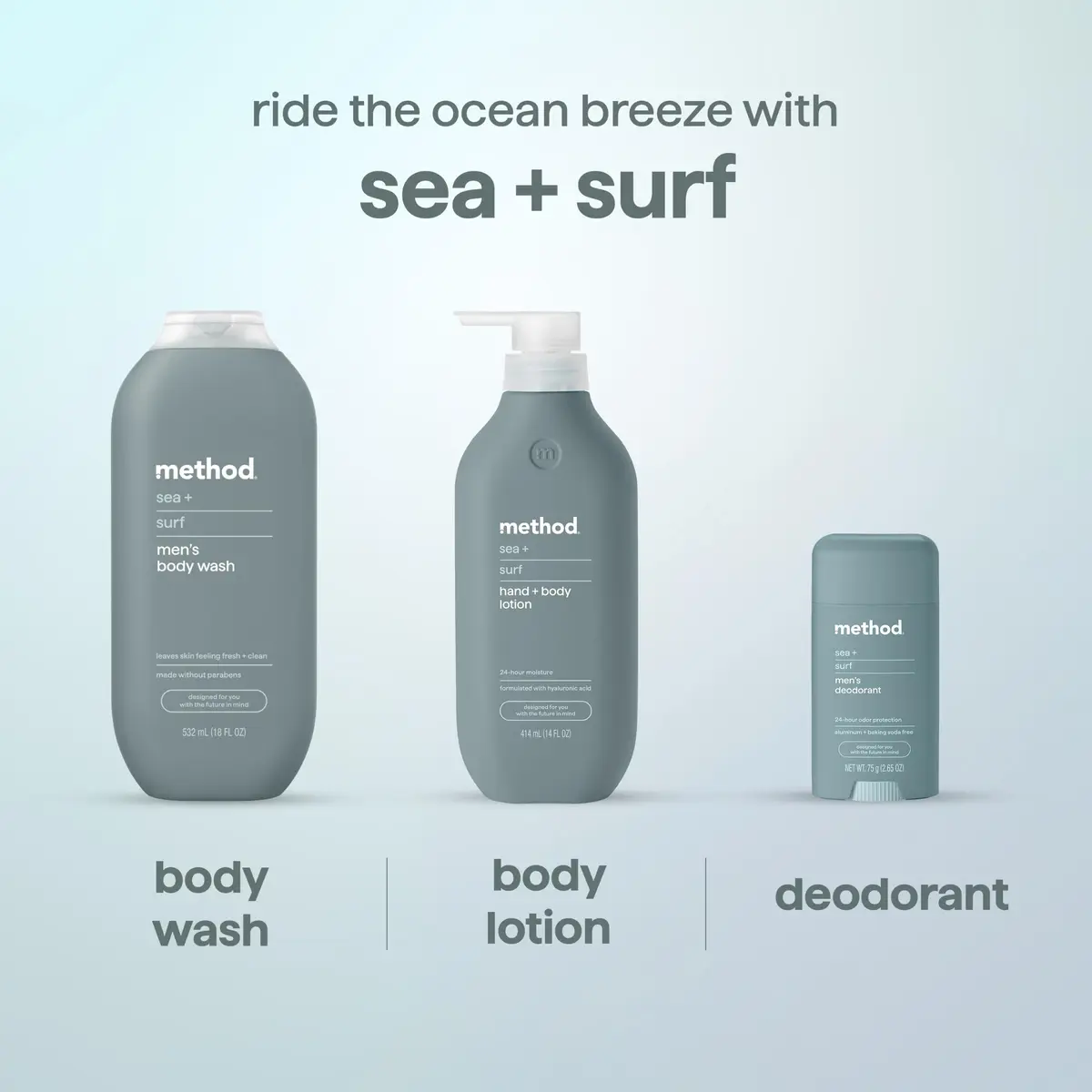 method Men’s Body Wash Sea + Surf 108 fl oz (3.2 L) | Gentle Daily Cleanse for All Skin Types - view 8