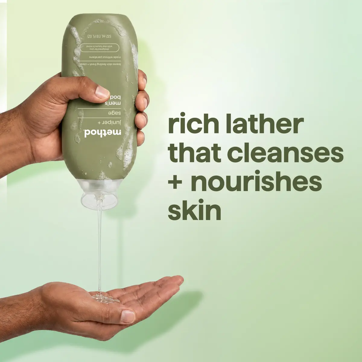 Method Men’s Body Wash, Juniper + Sage, 18 fl oz | Rich, Creamy Lather, Gentle for All Skin Types - view 5