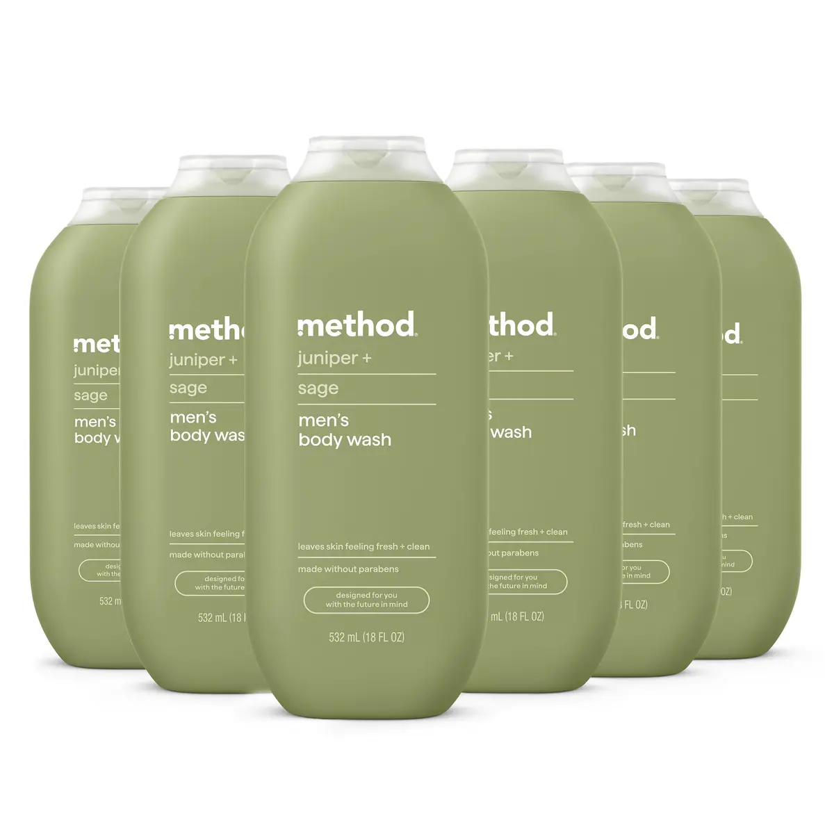 Method Men’s Body Wash, Juniper + Sage, 18 fl oz | Rich, Creamy Lather, Gentle for All Skin Types - main product image