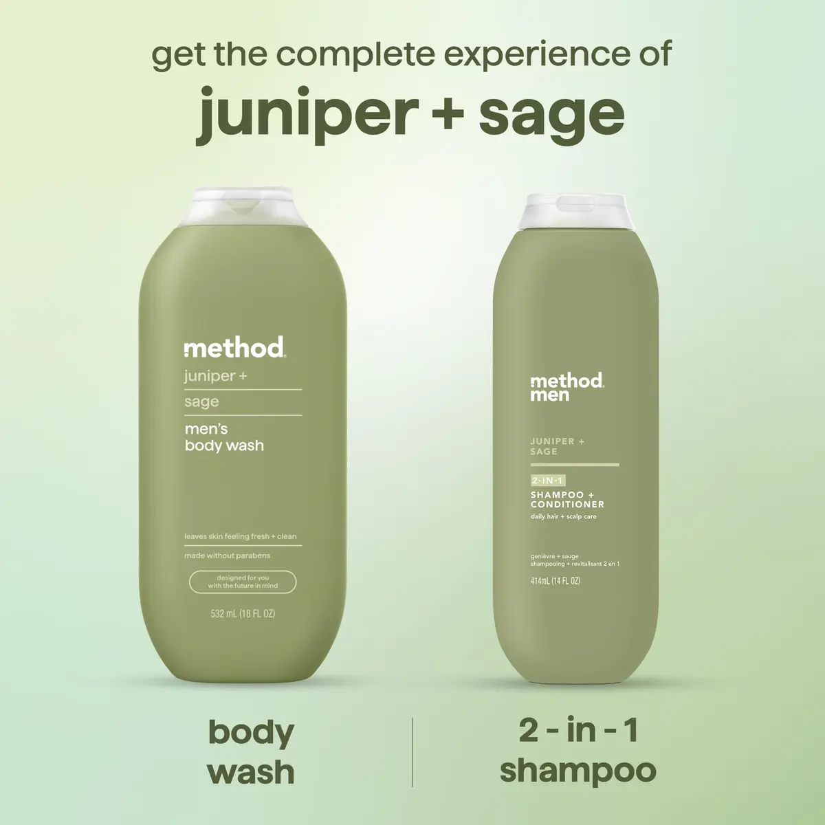 Method Men’s Body Wash, Juniper + Sage, 18 fl oz | Rich, Creamy Lather, Gentle for All Skin Types - view 8