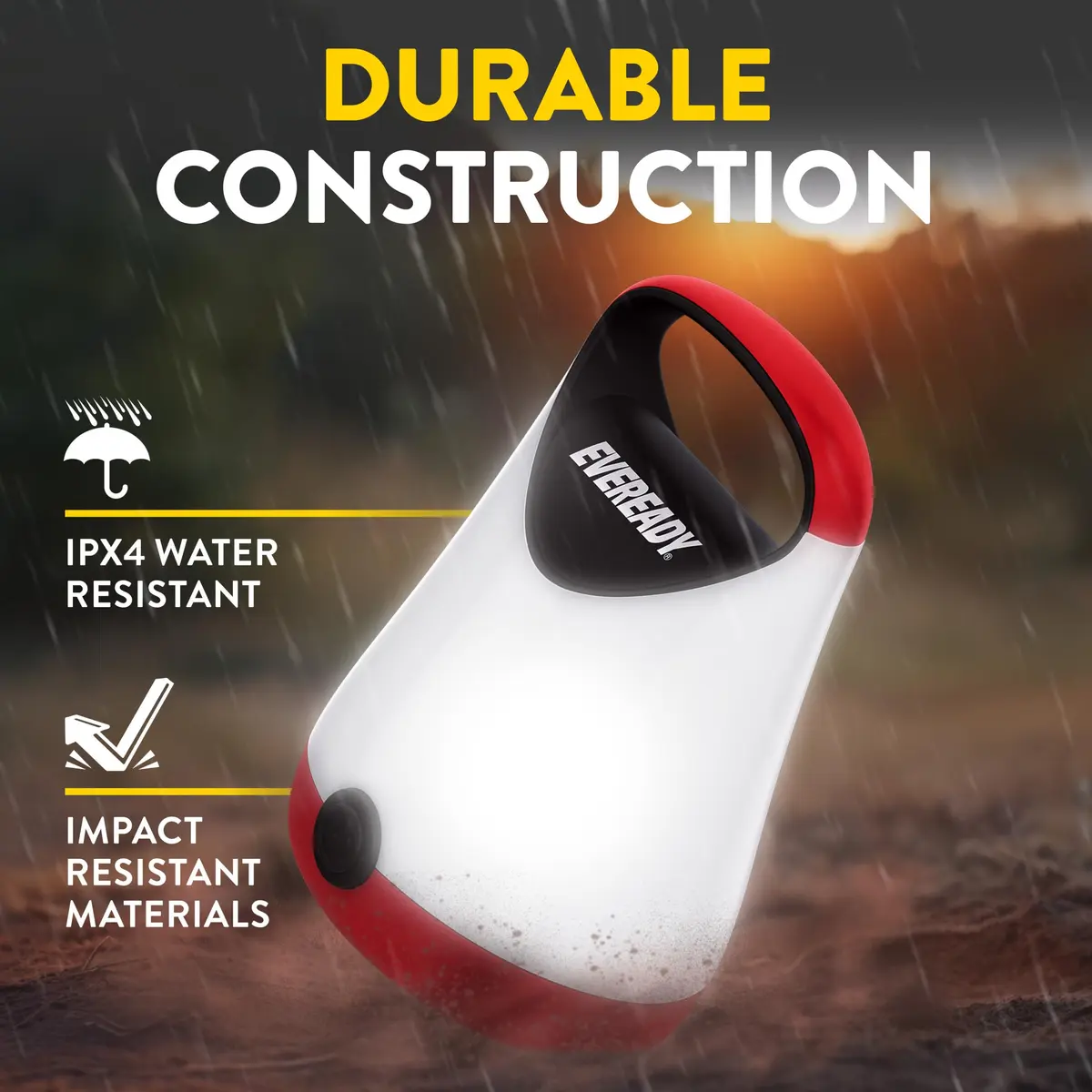 Eveready Red Electric Camping Lantern X-250 | 100 Hour Runtime, Water Resistant - view 5