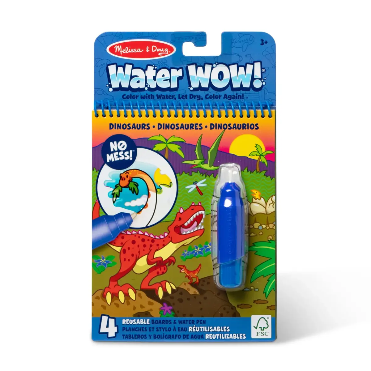 Melissa & Doug On The Go Water Wow! Dinosaur Activity Pad 25.4cm (10in) | Reusable Mess-Free Coloring Book - main product image