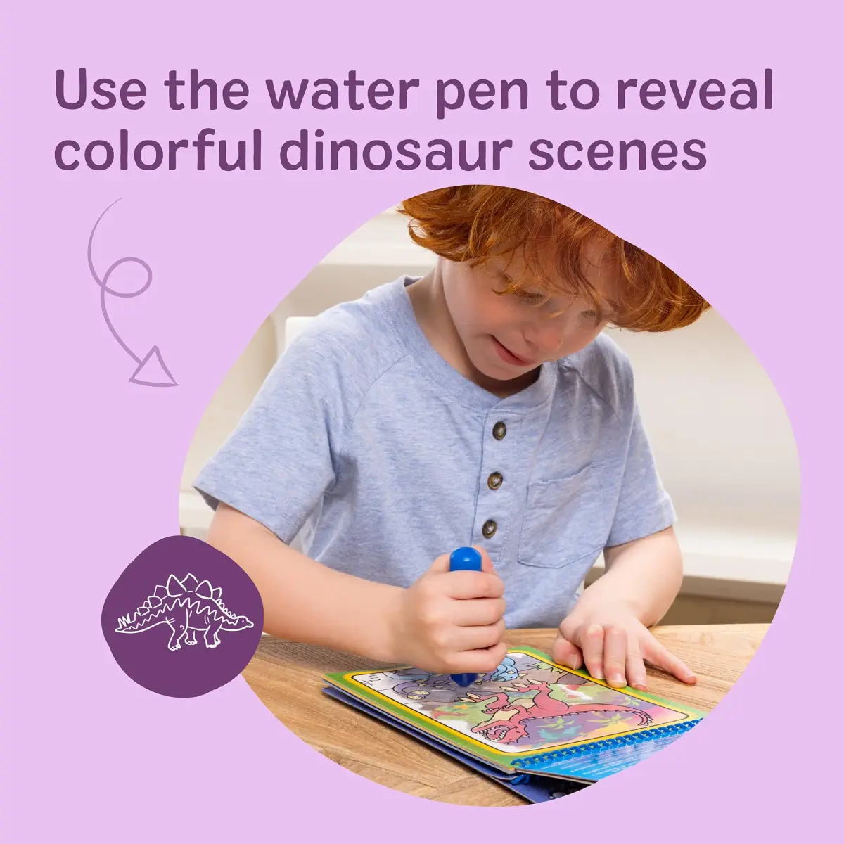 Melissa & Doug On The Go Water Wow! Dinosaur Activity Pad 25.4cm (10in) | Reusable Mess-Free Coloring Book - view 3