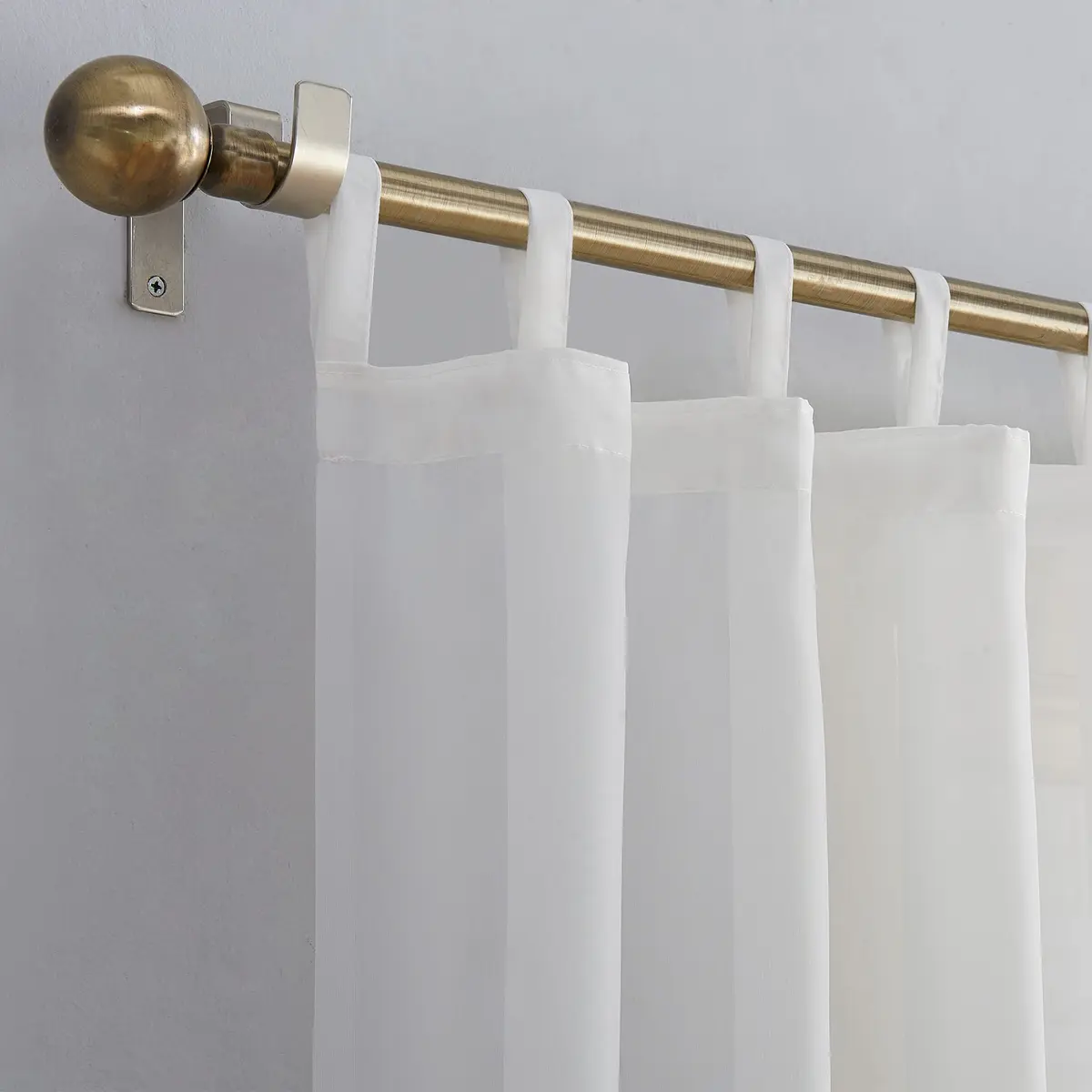 No. 918 Emily Sheer Voile Tab Top Curtain Panel, 59" x 84", White | Light-Filtering Sheer Fabric for Elegant Windows - view 2
