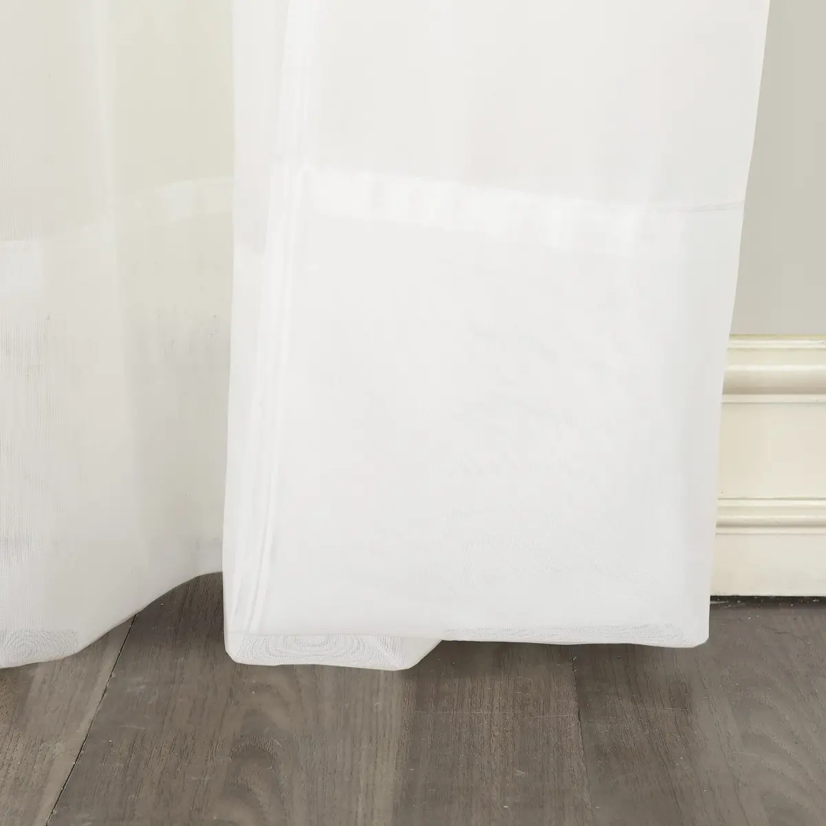 No. 918 Emily Sheer Voile Tab Top Curtain Panel, 59" x 84", White | Light-Filtering Sheer Fabric for Elegant Windows - view 3