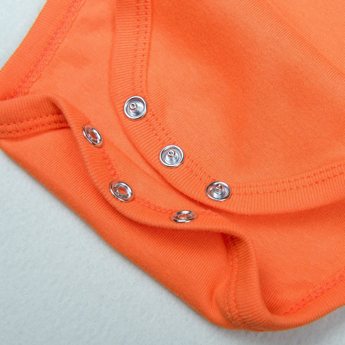 ROMPERINBOX Unisex Solid Baby Bodysuit 0-24 Months (3-6 months, Orange long sleeve) | Soft Cotton, Easy Diaper Change - view 5