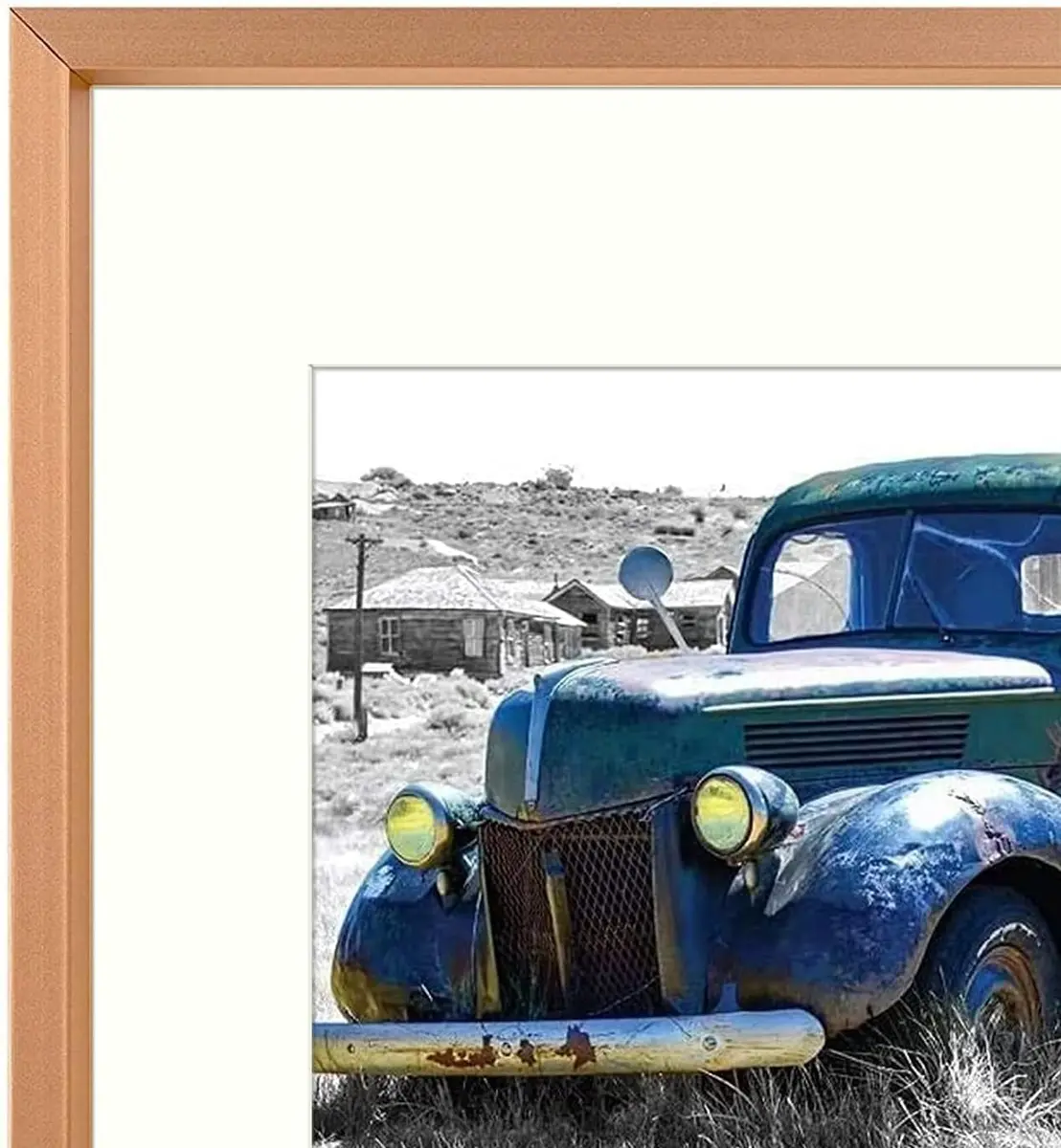 Golden State Art 11x14 Rose Gold Aluminum Frame, Real Glass, Mat Fits 8x10 | Elegant Wall & Tabletop Display - view 5