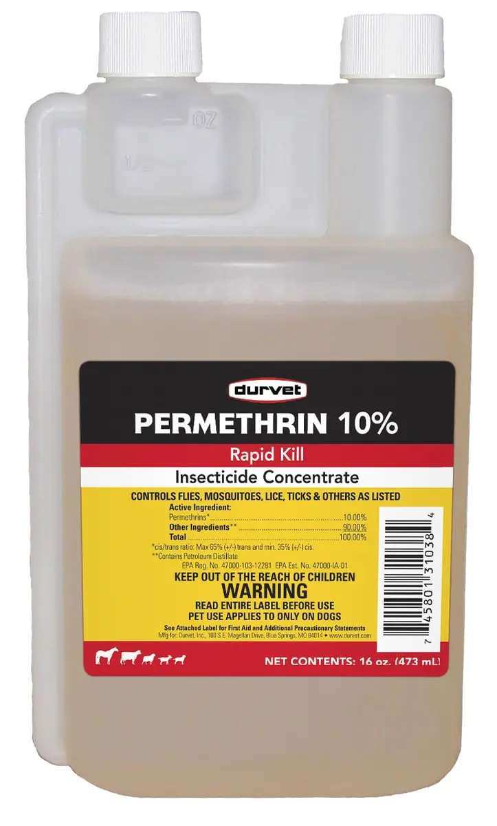 Durvet Permethrin Concentrate 10% Insecticide 473ml (16 Fl Oz) | Fast-Acting Insect Control for Dogs & Premises - main product image