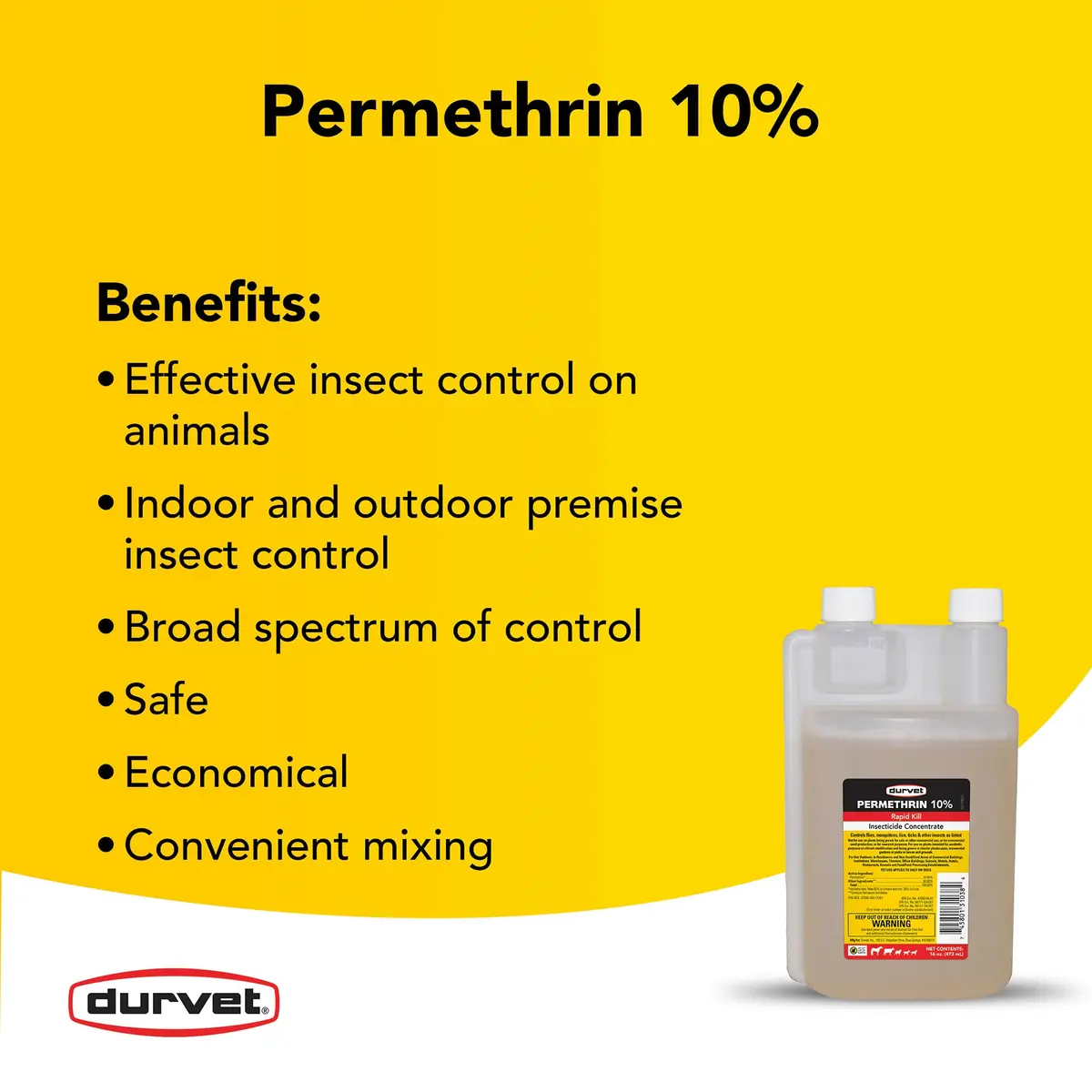 Durvet Permethrin Concentrate 10% Insecticide 473ml (16 Fl Oz) | Fast-Acting Insect Control for Dogs & Premises - view 2