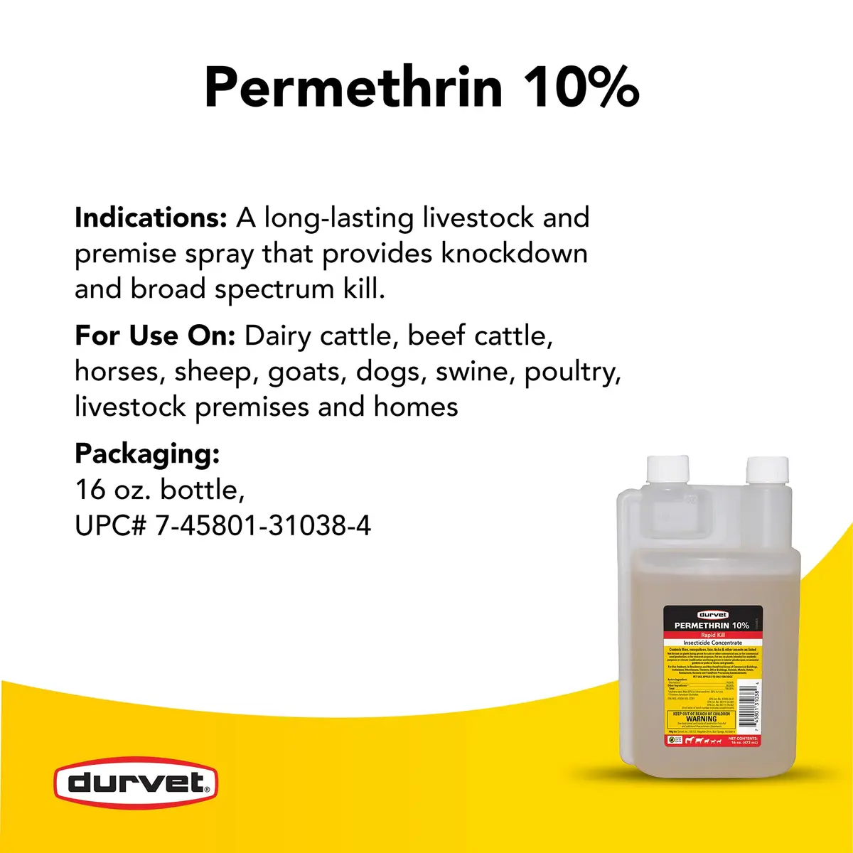 Durvet Permethrin Concentrate 10% Insecticide 473ml (16 Fl Oz) | Fast-Acting Insect Control for Dogs & Premises - view 3