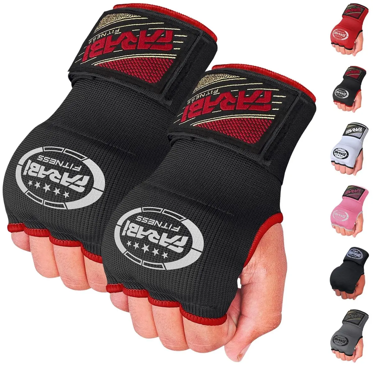 Farabi Sports Kids Hybrid Boxing Inner Gloves Black | Shock Absorbing Gel Padding for Safe Training - main product image