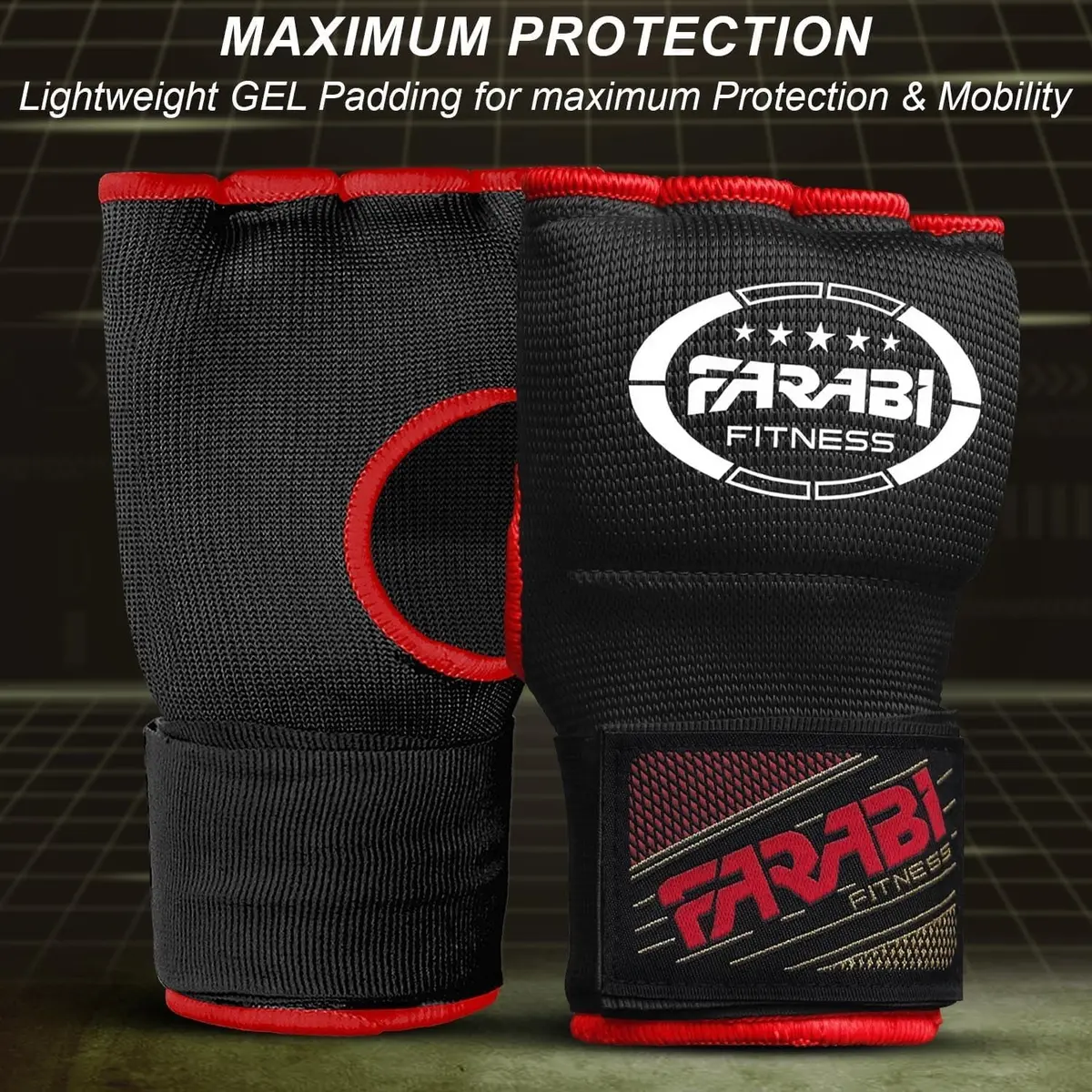 Farabi Sports Kids Hybrid Boxing Inner Gloves Black | Shock Absorbing Gel Padding for Safe Training - view 5