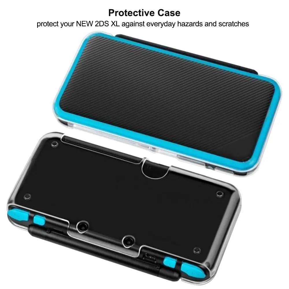 AFUNTA Crystal Clear Case & EVA Carrying Case with Screen Protectors for New 2DS XL | 2-Piece Set - view 7