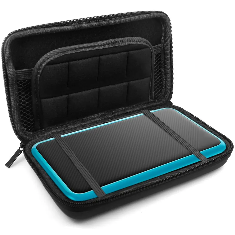 AFUNTA Crystal Clear Case & EVA Carrying Case with Screen Protectors for New 2DS XL | 2-Piece Set - view 2