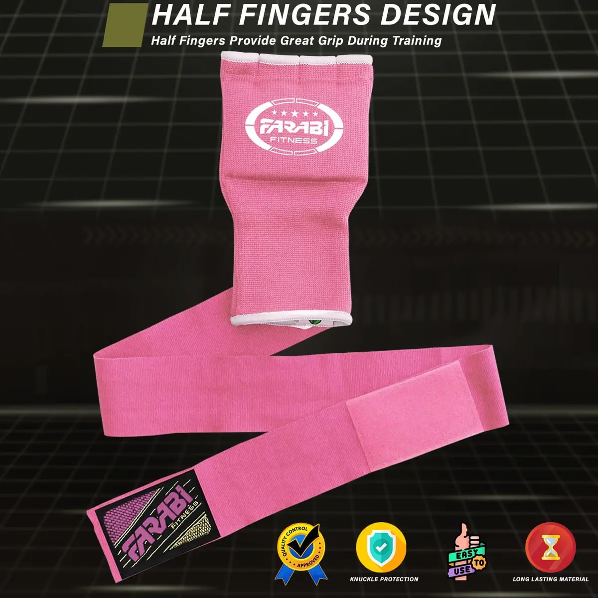 Farabi Sports Kids Hybrid Boxing Inner Gloves Pink | Shock Absorption & Comfort for Young Fighters - view 5