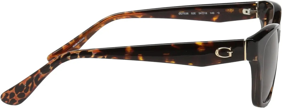 GUESS Women's Square Sunglasses Dark Havana Classic Style | Brown Lenses, 54mm Eye Size, Lightweight Plastic Frame - view 3