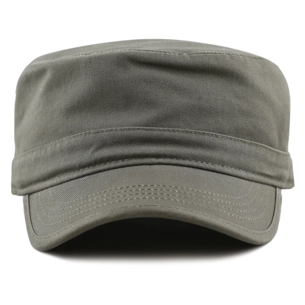 The Hat Depot Cadet Military Army Baseball Cap - Washed Cotton, Olive (2.25" Brim) - view 2