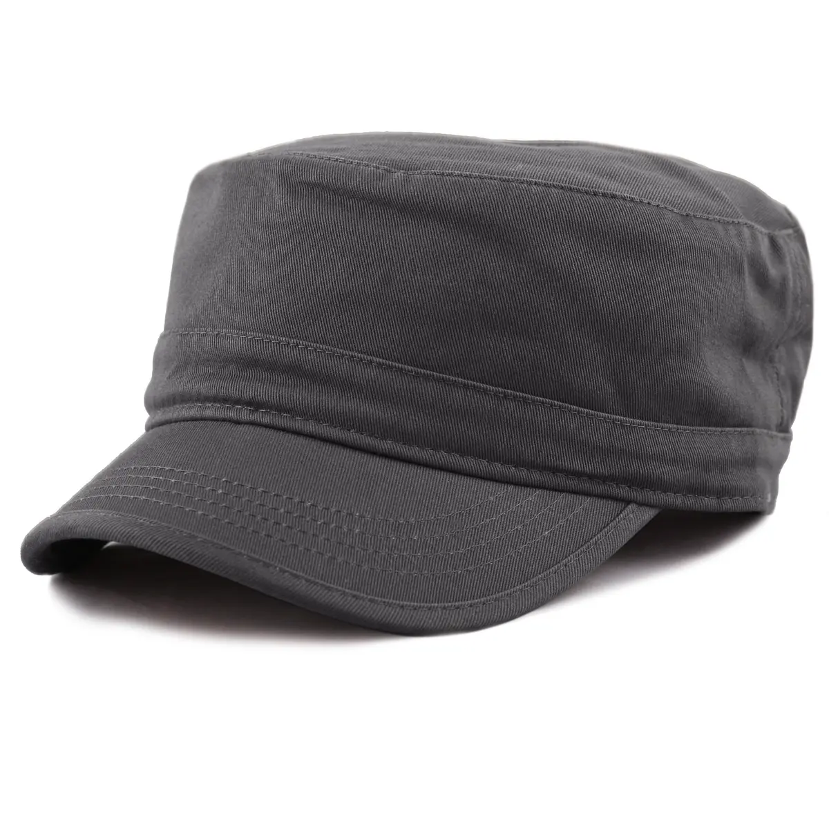 The Hat Depot Cadet Military Army Baseball Cap Charcoal | Washed Cotton for Daily Wear - main product image