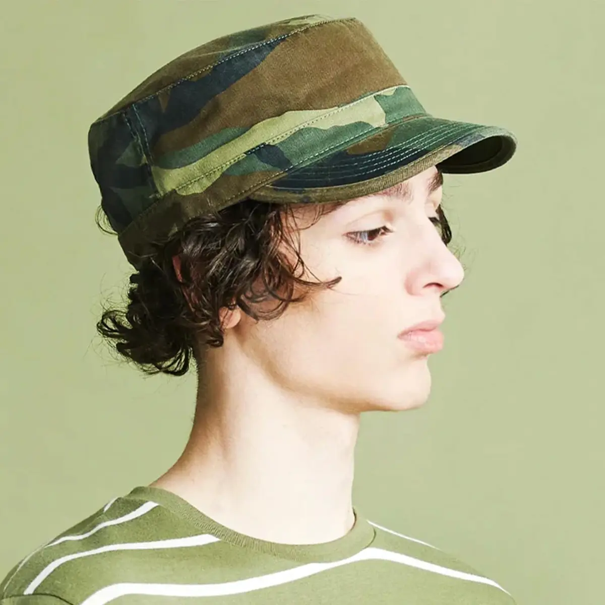 The Hat Depot Cadet Military Army Washed Cotton Cap Black | UPF 15 Sun Protection - view 2