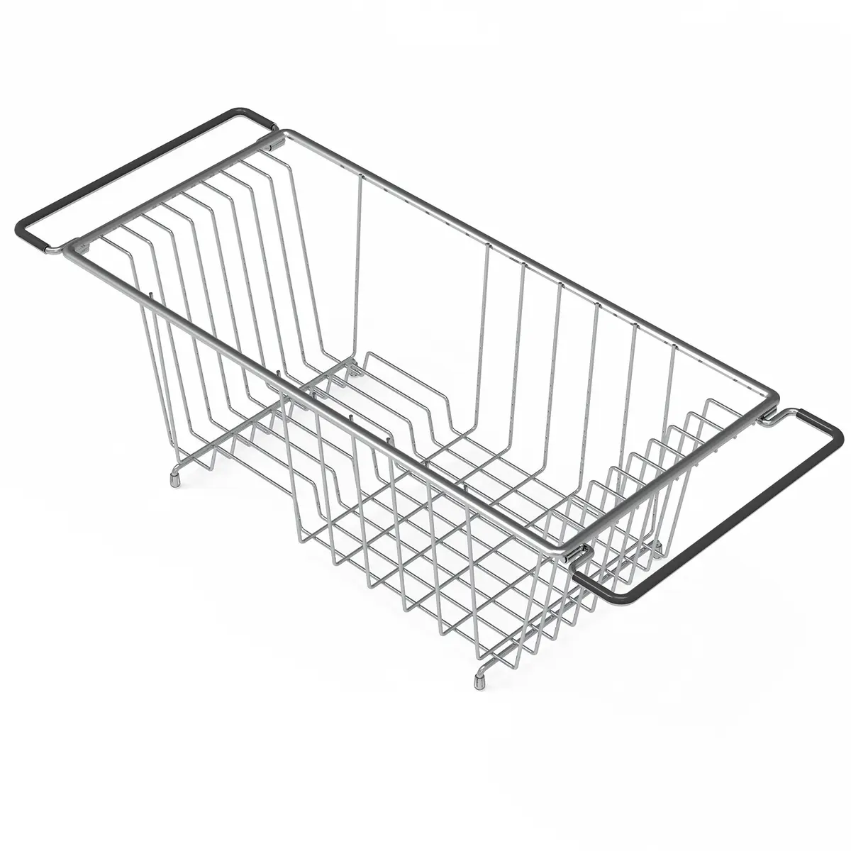 Simple Houseware Stainless Over Sink Dish Drainer Drying Rack | Holds 8 Plates, Chrome, Medium - view 5