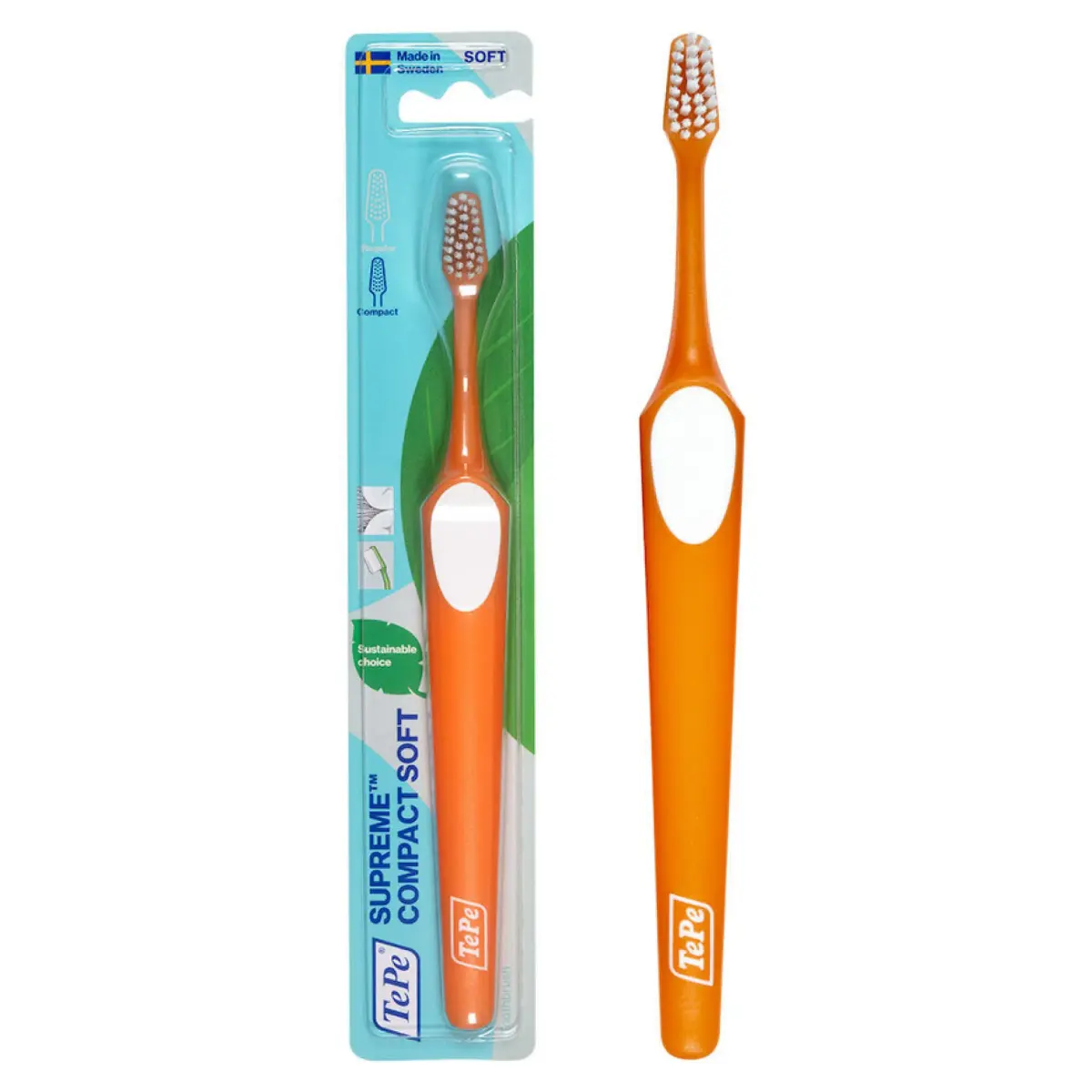 TePe Supreme Compact Soft Toothbrushes, 1 Pack | Soft Bristle Toothbrush for Sensitive Teeth & Gums - main product image