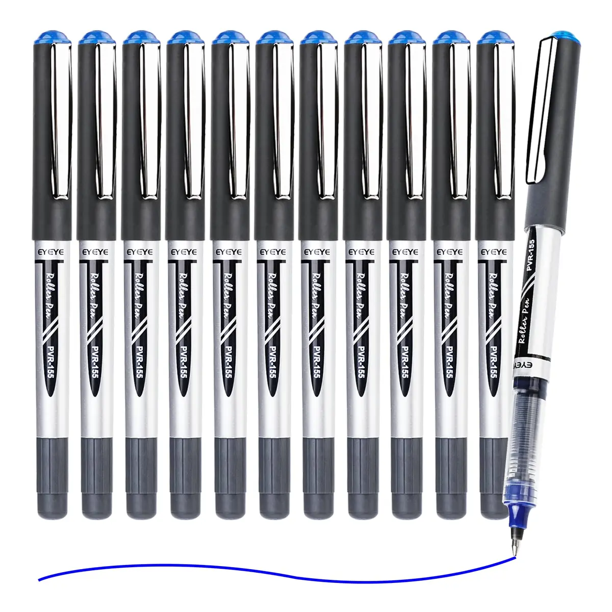 EYEYE 0.7mm Blue Rollerball Pens 12 Pack | Quick Dry Liquid Ink for Precise Writing - view 2