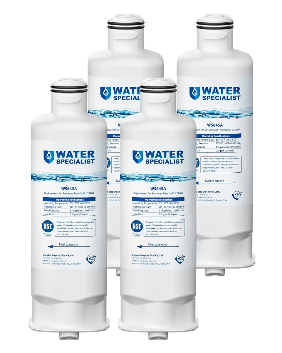 Waterspecialist WS645A Refrigerator Water Filter 4 Pack | NSF 42 & 372 Certified - main product image