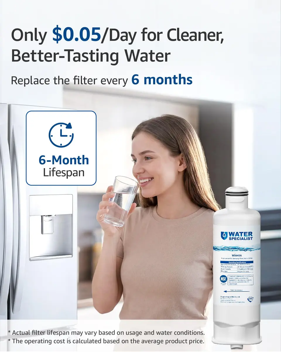 Waterspecialist WS645A Refrigerator Water Filter 4 Pack | NSF 42 & 372 Certified - view 7