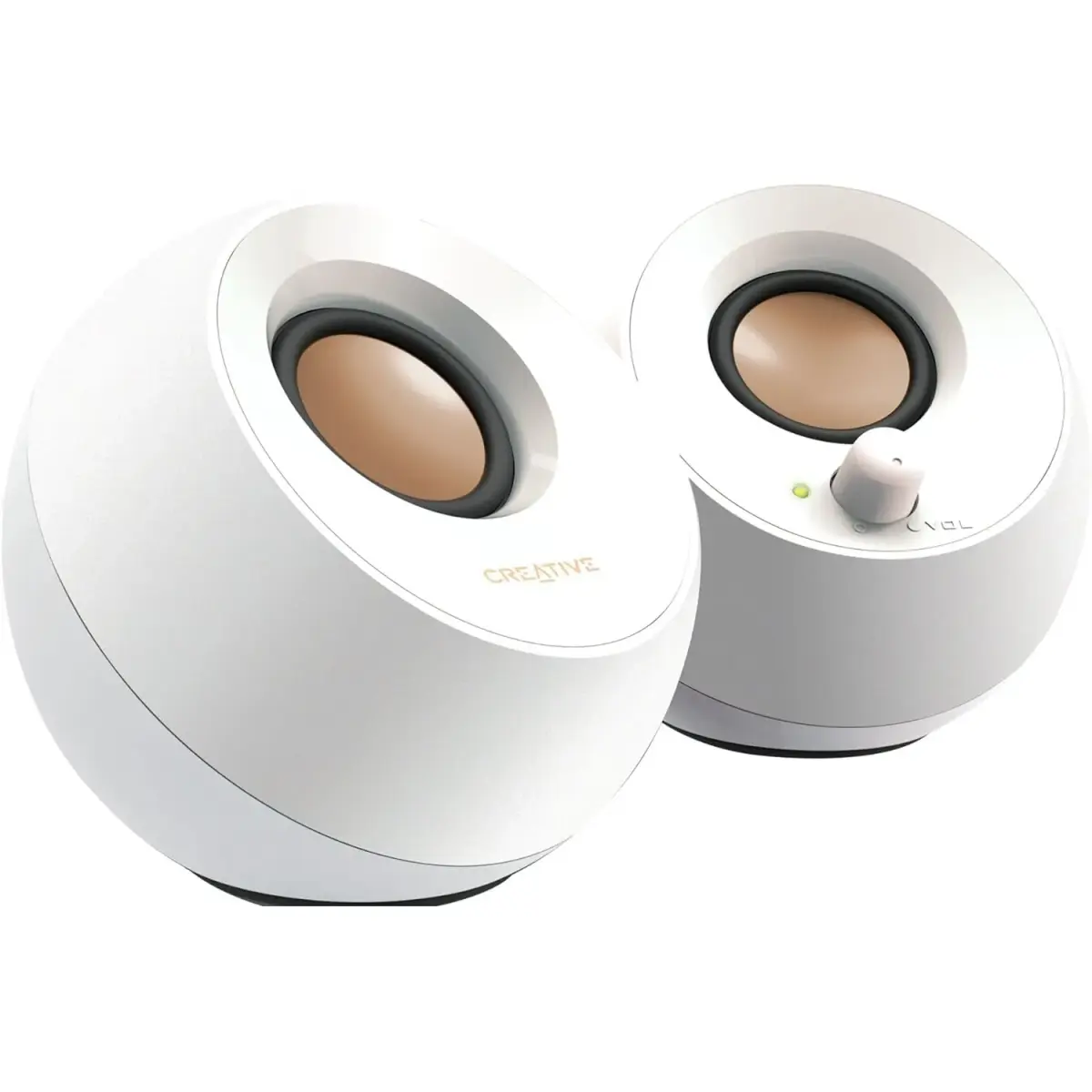 Creative Pebble 2.0 USB Desktop Stereo Speakers White | 4.4W RMS Power, 100 Hz - 17 kHz Frequency Response - main product image