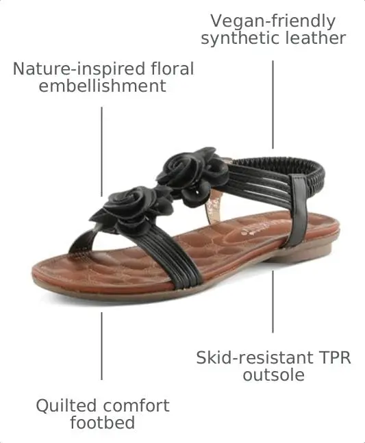 PATRIZIA Spring Step Nectarine Sandals for Women - Casual Chic Flower T-Straps, 8.5 US | Comfort & Style - view 3