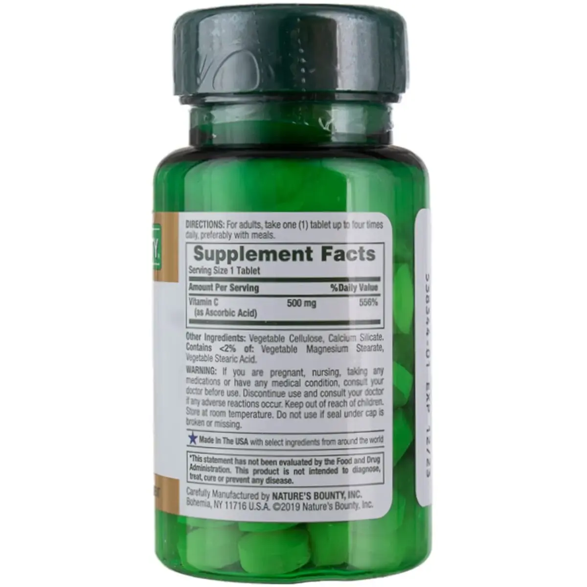 Nature's Bounty Pure Vitamin C Tablets 500 mg (100 Count, Pack of 4) | Immune Support & Antioxidant Protection - view 2