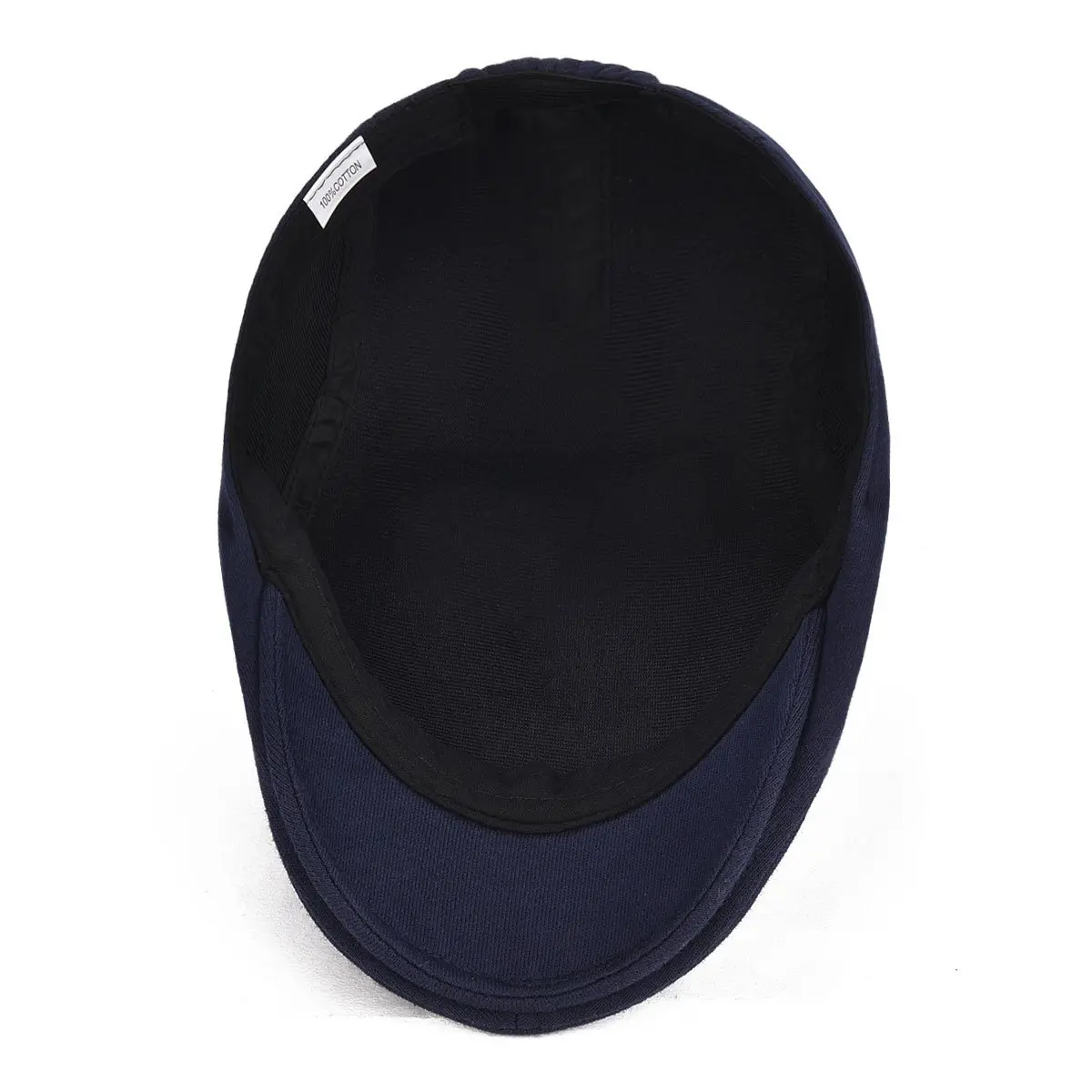 VOBOOM Men's Cotton Flat Ivy Gatsby Newsboy Driving Hat Cap Navy | Adjustable Fit for Daily Wear - view 3