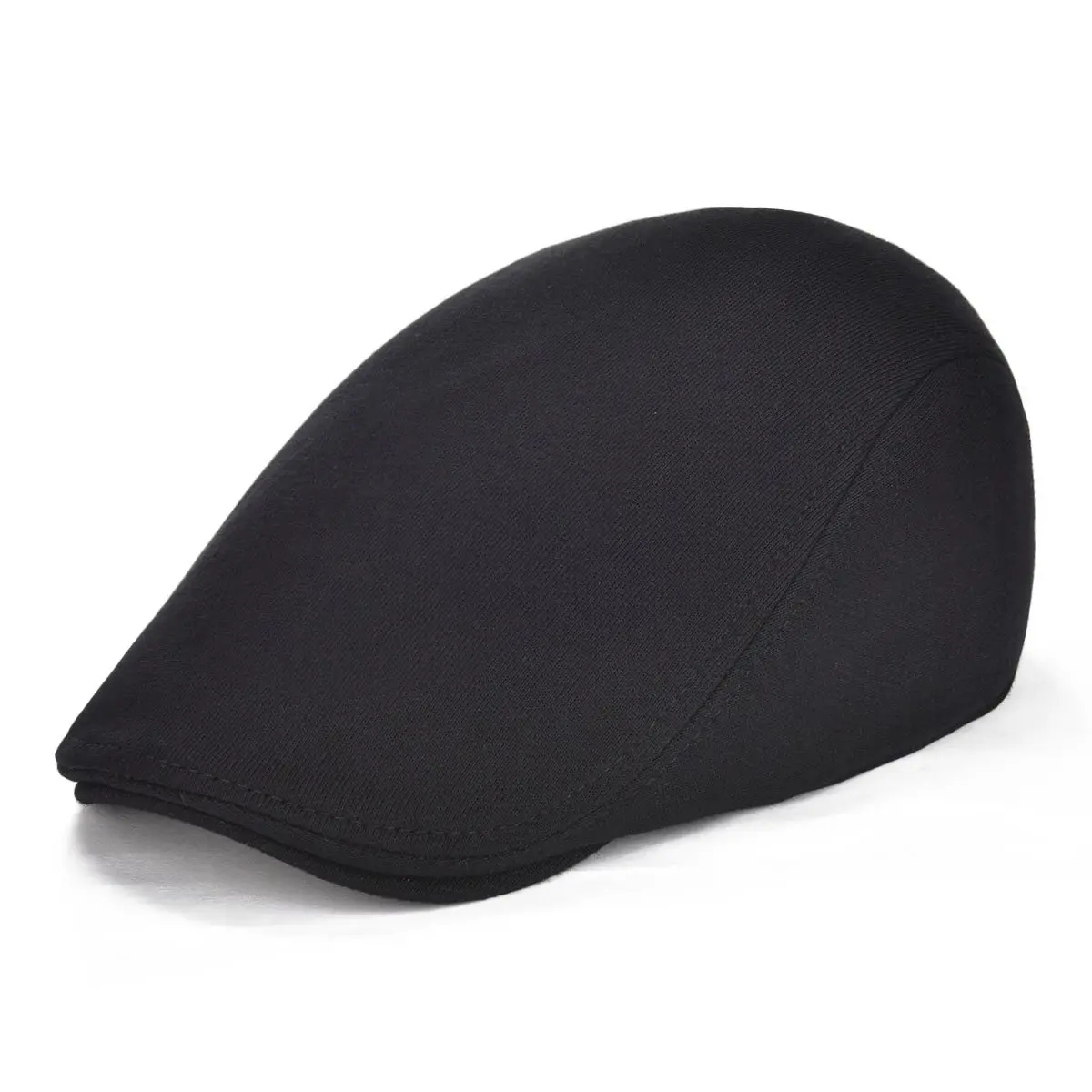 VOBOOM Men's Cotton Flat Ivy Gatsby Newsboy Driving Hat Cap (Style2-Black) | One Size Fits 58-60cm - main product image