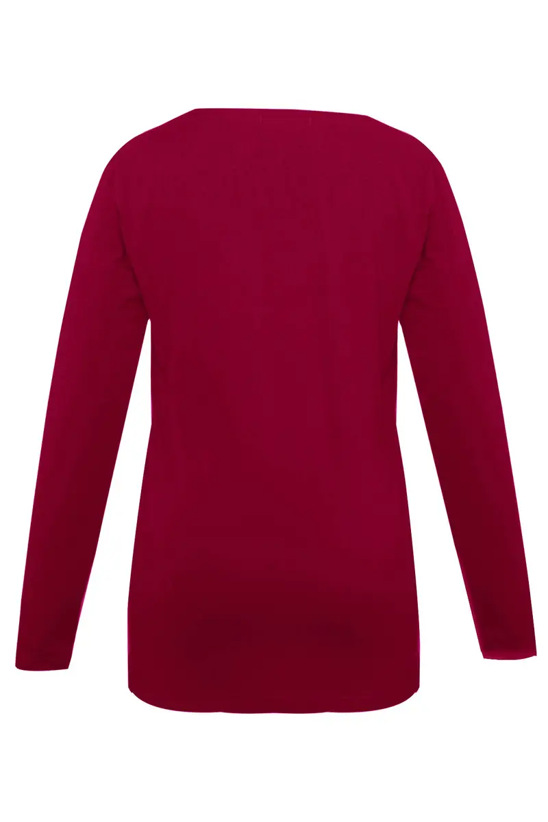 Smallshow Womens 3 Pcs Long Sleeve Maternity Nursing Top, Wine-Black-Grey, Large | Comfortable Stretch Modal Fabric - view 4