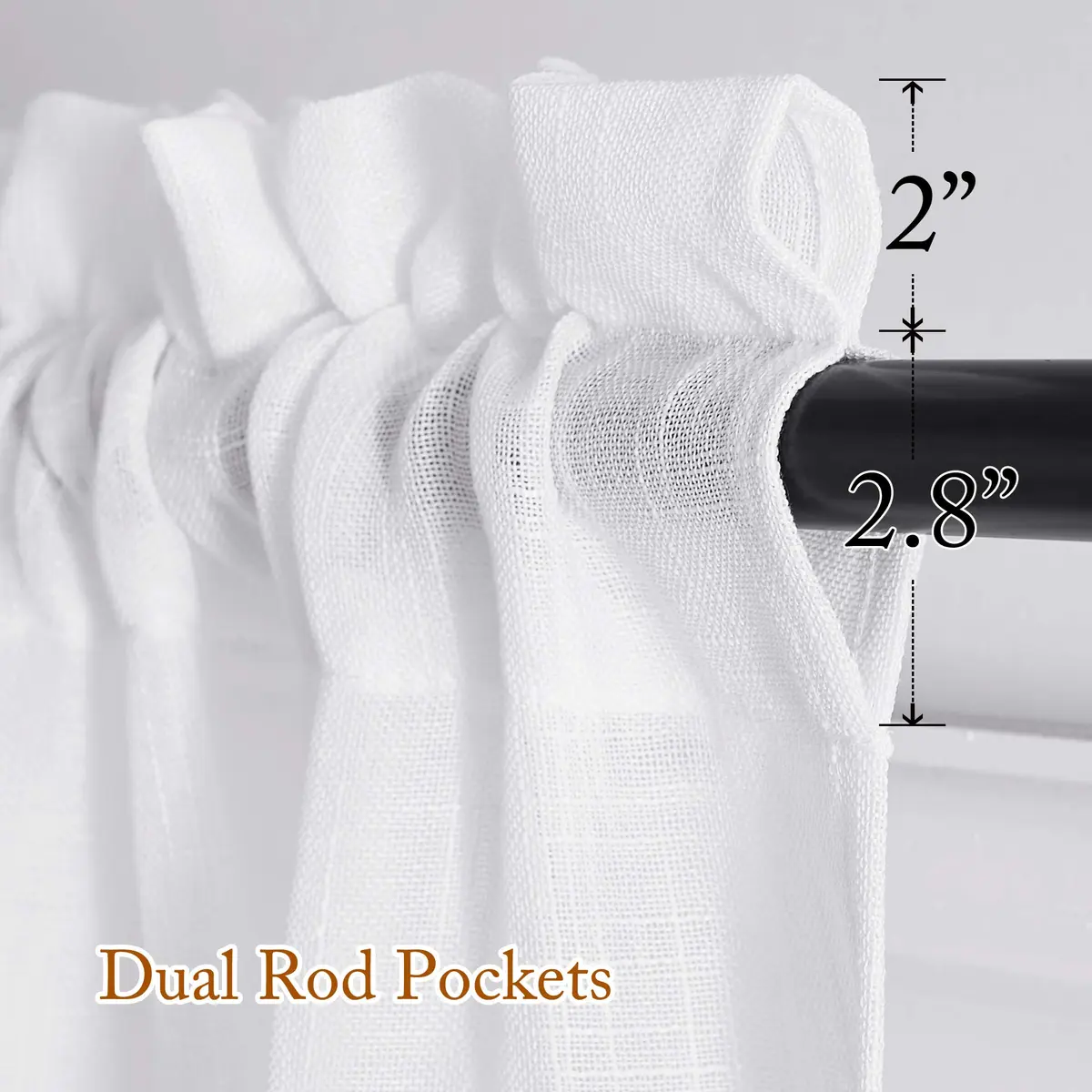 NICETOWN Faux Linen Sheer Curtains 52"W x 45"L | Privacy & Light Filtering with Elegant Design - view 3