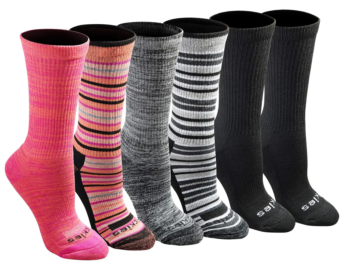 Dickies Dri-Tech Moisture Control Crew Socks | Moisture-Wicking, Reinforced Toe, Stripe (6 Pairs) - main product image