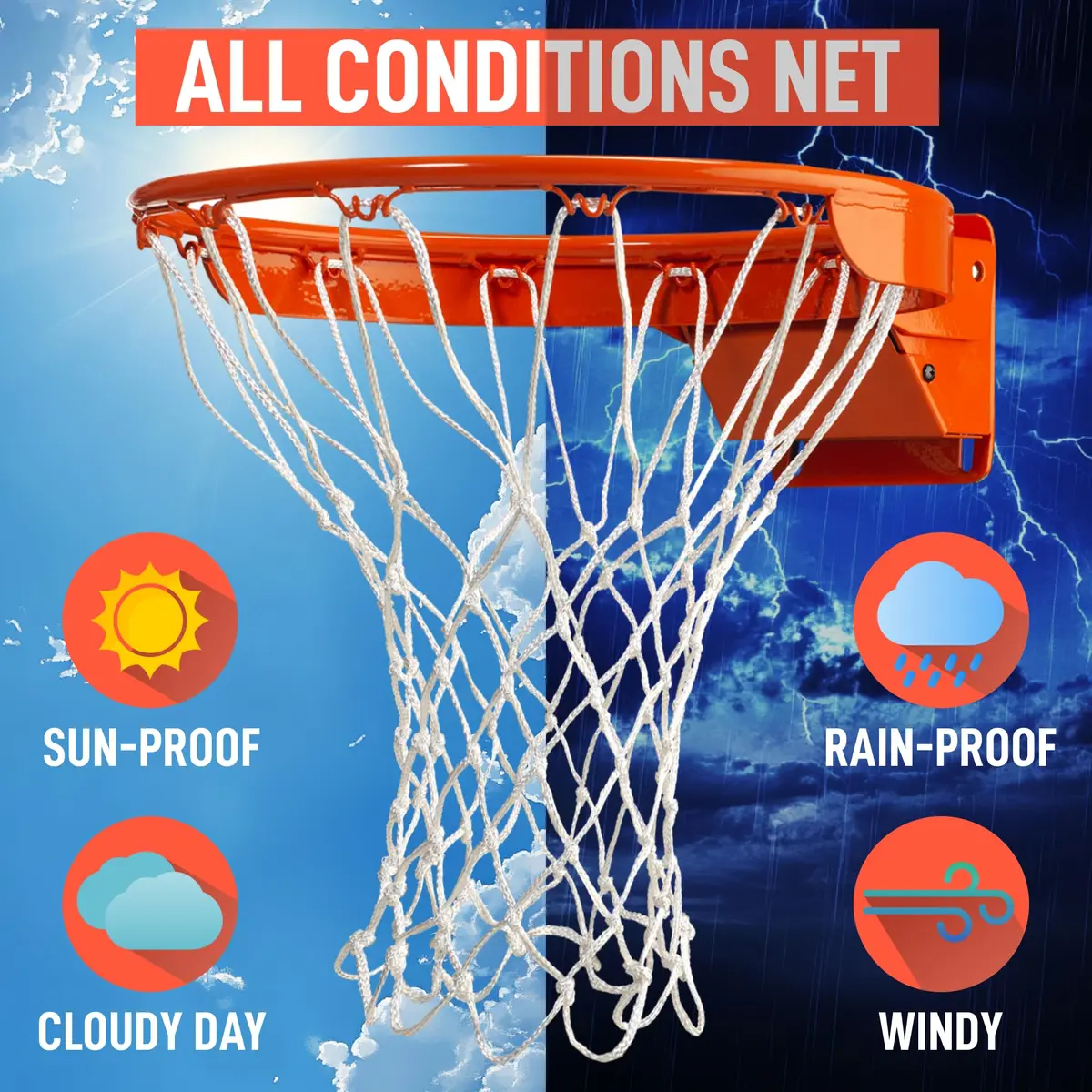 Ultra Sporting Goods Heavy Duty Basketball Net - 12 Loop All Weather Hoop Net | Fits Standard 18-inch Rims - view 2