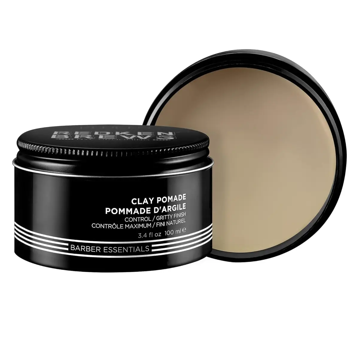 Redken Brews Clay Pomade for Men – High Hold, 3.4 fl oz | Suitable for all hair types, especially fine hair, with maximum control and gritty matte finish - main product image