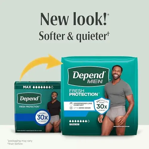 Depend Fresh Protection Men's Incontinence Underwear XL (44-54" Waist) | Maximum Absorbency, OdorBlock Technology - view 2