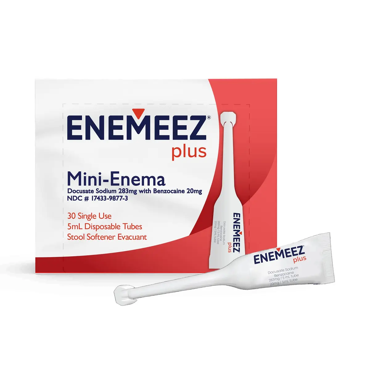 Enemeez Plus Mini Enemas 5ml | Constipation Relief with Docusate Sodium & Benzocaine - main product image