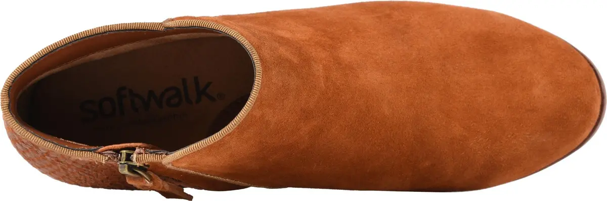 SoftWalk Women's ROCKLIN Boot, Brandy, 6.5 Narrow | Versatile ankle boot with premium leather, side zip, all-day comfort - view 2
