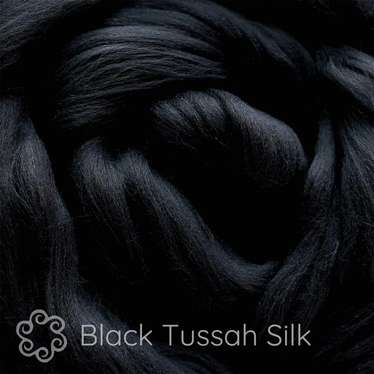 Living Dreams Yarn Glossy Black Tussah Silk Fiber for Spinning, Blending, Felting | Premium Grade, 50g - view 2